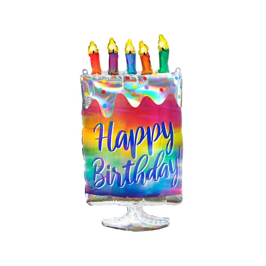 30&#x22; Happy Birthday Cake Mylar Balloon
